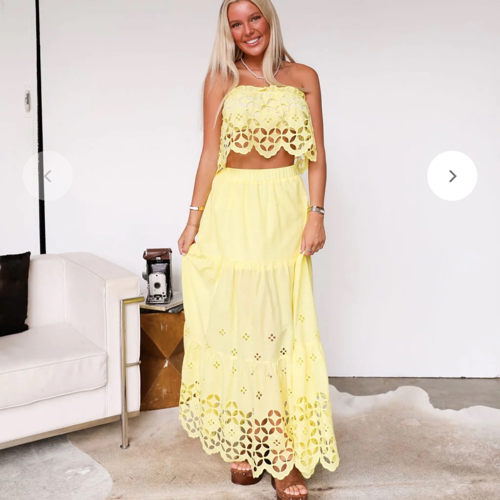 Yellow Maxi Skirt and Top Set